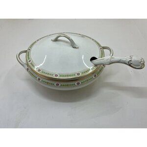 Antique Johnson Brothers Soup Tureen Ironstone with Matching Ladle White
